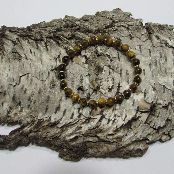 Natural Tiger's Eye Gemstone Bracelet - Picture 3 of 5